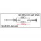 Preview: DAP Adapter XGA10 - Jack/M mono to mini-jack/F - 90° - incl. 2x 10 kilo-Ohm resistors