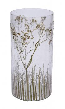 NEU Glasteelicht, Trockenblumen, klar, 7 x 7 x 10 cm, handgefertigt, *Germany*
