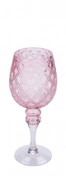 NEU Glaskelch, rosa, mundgeblasen, 12,5 x 12,5 x 30 cm, "Germany", handgefertigt
