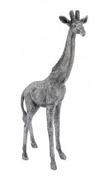 NEU Giraffe, silber, lackiert, Polyresin / Kunstharz, 22,8 x 8,9 x 43,3 cm, handgefertigt, *Germany*