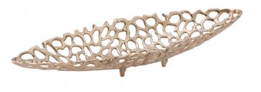 Neu Dekoschale, gold lackiert, oval, handgefertigt, 51 x 16,5 x 7,3 cm, Aluminium, *Germany*