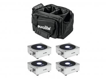 EUROLITE Set 4x AKKU Flat Light 1 silber + Soft-Bag