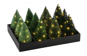 LED-Tanne, dunkel-grün, Polyresin, 7 x 13 cm, handgefertigt, *Germany*