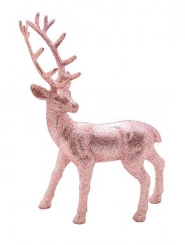 Hirsch, rosa / glitzer, 24 x 15 x 5 cm, "Germany", handgefertigt