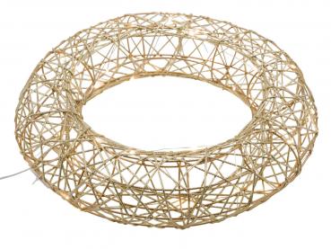 Leuchtkranz, 35 LED, gold Metall, "Germany", handgefertigt