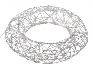 Leuchtkranz, 35 LED, silber, Metall, "Germany", handgefertigt