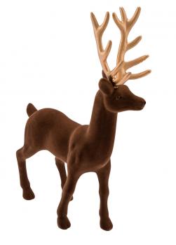 Hirsch, Samt, braun / gold, 25 x 7 x 36 cm, "Germany", handgefertigt