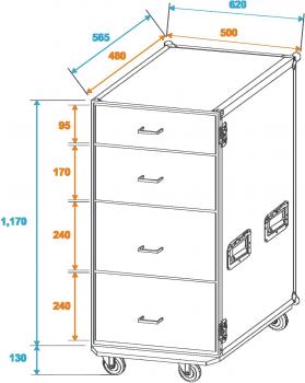 ROADINGER Universal-Schubladen-Case FD-1 mit Rollen