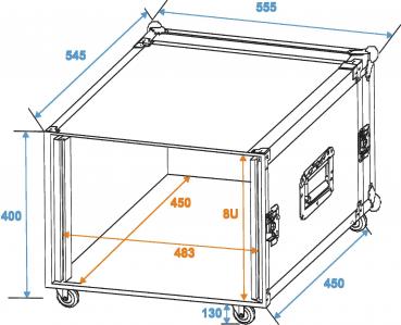 ROADINGER Rack Profi 8HE 45cm mit Rollen