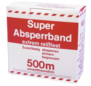 Preview: ACCESSORY Absperrband rot/weiß 500mx75mm