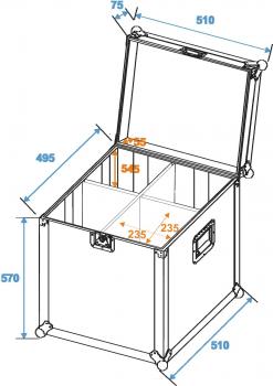 Preview: ROADINGER Flightcase 4x PAR-64 Spot lang Haken
