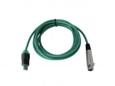 OMNITRONIC Adapterkabel USB/XLR(F) 5m gn