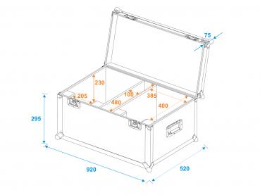 ROADINGER Flightcase 2x LED THA-150F Theater-Spot