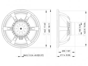 LAVOCE SAN184.02 18" Subwoofer, Neodym, Alukorb