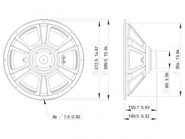 LAVOCE WSN152.50 15" Woofer, Neodym, Stahlkorb