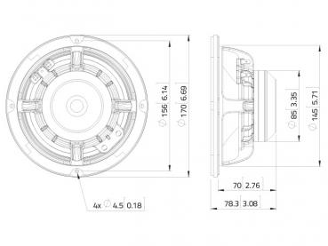 LAVOCE MAN061.80 6,5" Mid-Woofer, Neodym, Alukorb