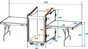 ROADINGER Spezial-Stage-Case TD-3 mit Rollen