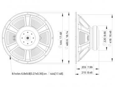 LAVOCE SSF184.00 18" Subwoofer, Ferrit, Stahlkorb