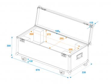 ROADINGER Flightcase 1x LED SL-350 MZF DMX Search Light mit Rollen