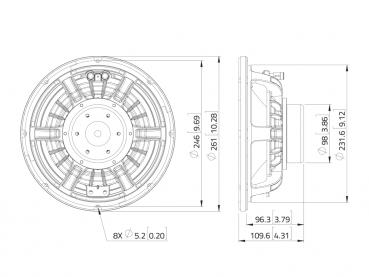 LAVOCE WAN102.50 10" Woofer, Neodym, Aluminiumkorb