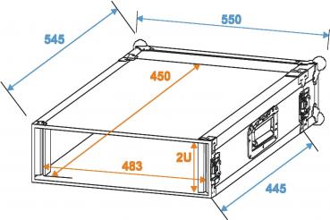 ROADINGER Rack Profi 2HE 45cm