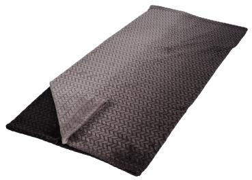 Premium Kuscheldecke, Flannel schwarz / grau 130 x 180cm