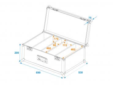 ROADINGER Flightcase 4x LED CBB-4