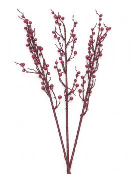 EUROPALMS Beerenzweig glitzer rot 85cm 3x