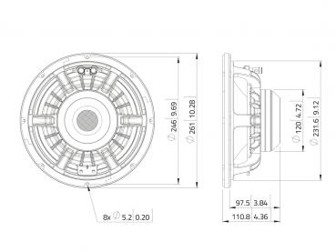 LAVOCE WAN103.01 10" Woofer, Neodym, Alukorb