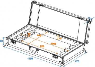 ROADINGER Flightcase 4x LED BAR-252 RGB