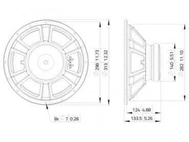 LAVOCE WSF122.02 12" Woofer, Ferrit, Stahlkorb