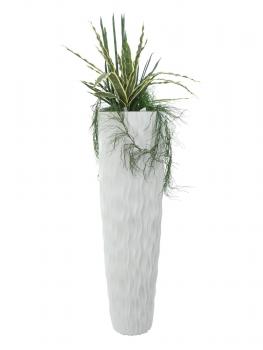 EUROPALMS Designübertopf LAMELLA-140, weiß