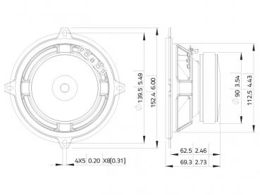 LAVOCE WSF051.02 5" Woofer, Ferrit, Stahlkorb