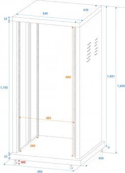 ROADINGER Stahl-Rack SR-19, 40HE