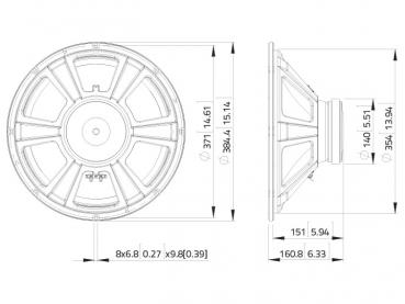 LAVOCE WSF152.02 15" Woofer, Ferrit, Stahlkorb