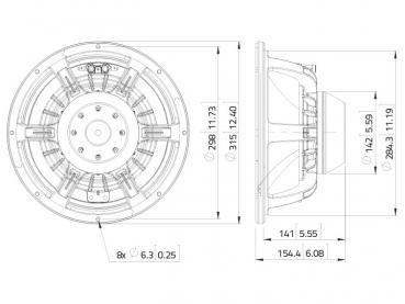 LAVOCE WAN123.00 12" Woofer, Neodym, Alukorb