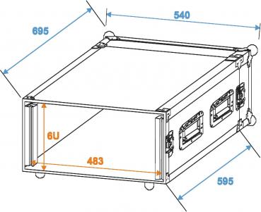 ROADINGER Verstärkerrack PR-2ST, 6HE, 57cm tief