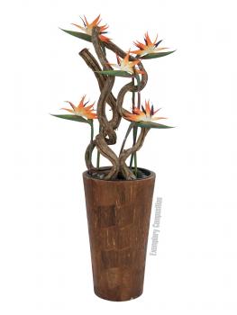 EUROPALMS Paradiesvogel-Blume, Kunstpflanze, orange, 95cm