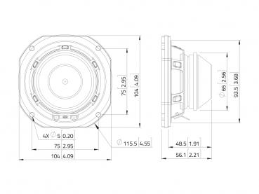 LAVOCE WSN041.00 4" Woofer, Neodym, Stahlkorb