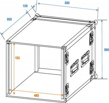 ROADINGER Verstärkerrack PR-2ST, 12HE, 57cm tief