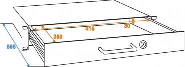 Preview: OMNITRONIC Rackschublade mit Schloss 1HE