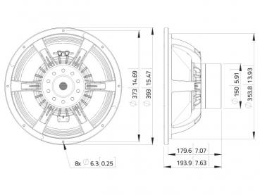 LAVOCE WAN154.00 15" Subwoofer, Neodym, Alukorb