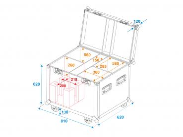 ROADINGER Flightcase 4x LED PFE-250