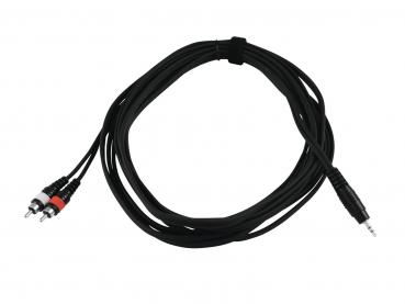 OMNITRONIC Adapterkabel 3,5 Klinke/2xCinch 6m sw