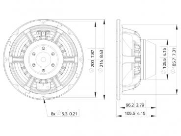 LAVOCE WAN082.00 8" Woofer, Neodym, Alukorb