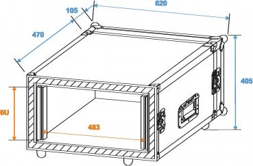 ROADINGER Verstärkerrack SP-2, 6HE, Shock-Proof