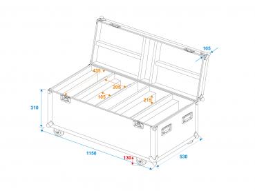 ROADINGER Flightcase 4x LED TMH-X Bar 5