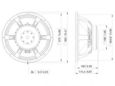 LAVOCE WAF153.00 15" Woofer, Ferrit, Alukorb