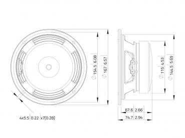 LAVOCE WSF061.52-16 6,5" Woofer, Ferrit, Stahlkorb