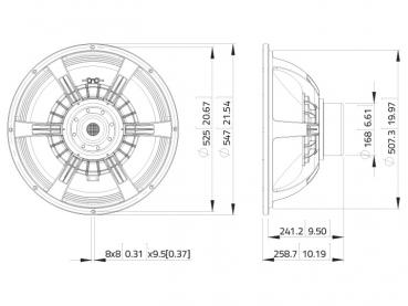 LAVOCE SAN214.50 21" Subwoofer, Neodym, Alukorb